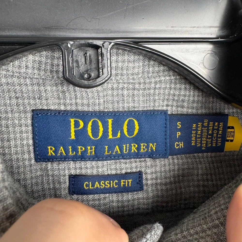 Polo Ralph Lauren Men's Classic Fit Button Down Shirt Gray‎ Plaid Size S